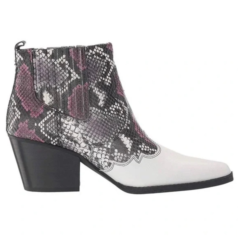 Sam Edelman Winona Leather Snake Print Western Ankle Boot Bootie - sz 8